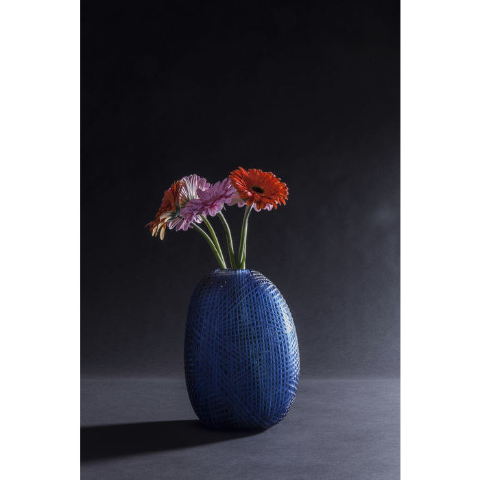 VASO CUT OUT VIDRO AZUL  