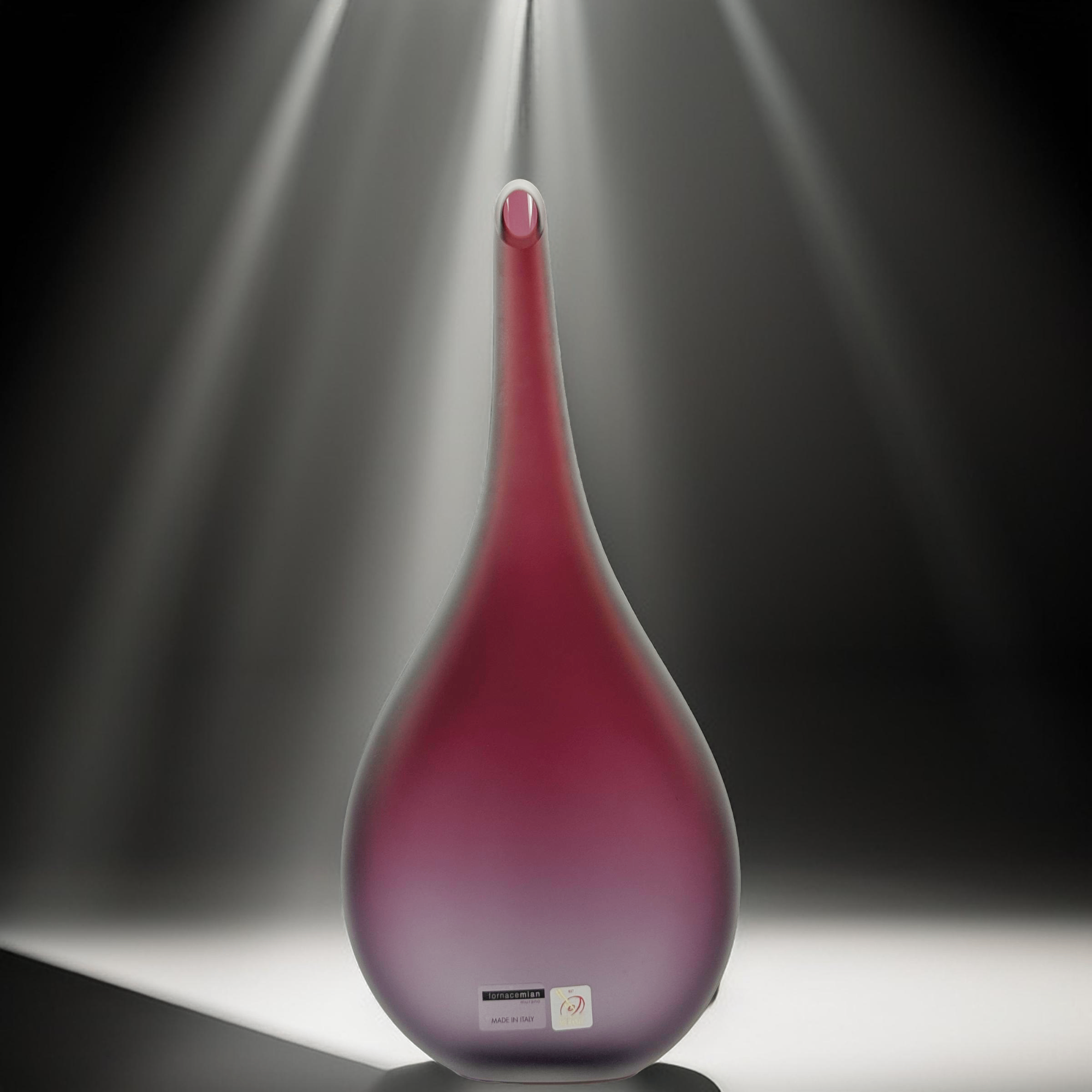 VASO BRINA GLAZED CRISTAL VERMELHO/ACO FOSCO