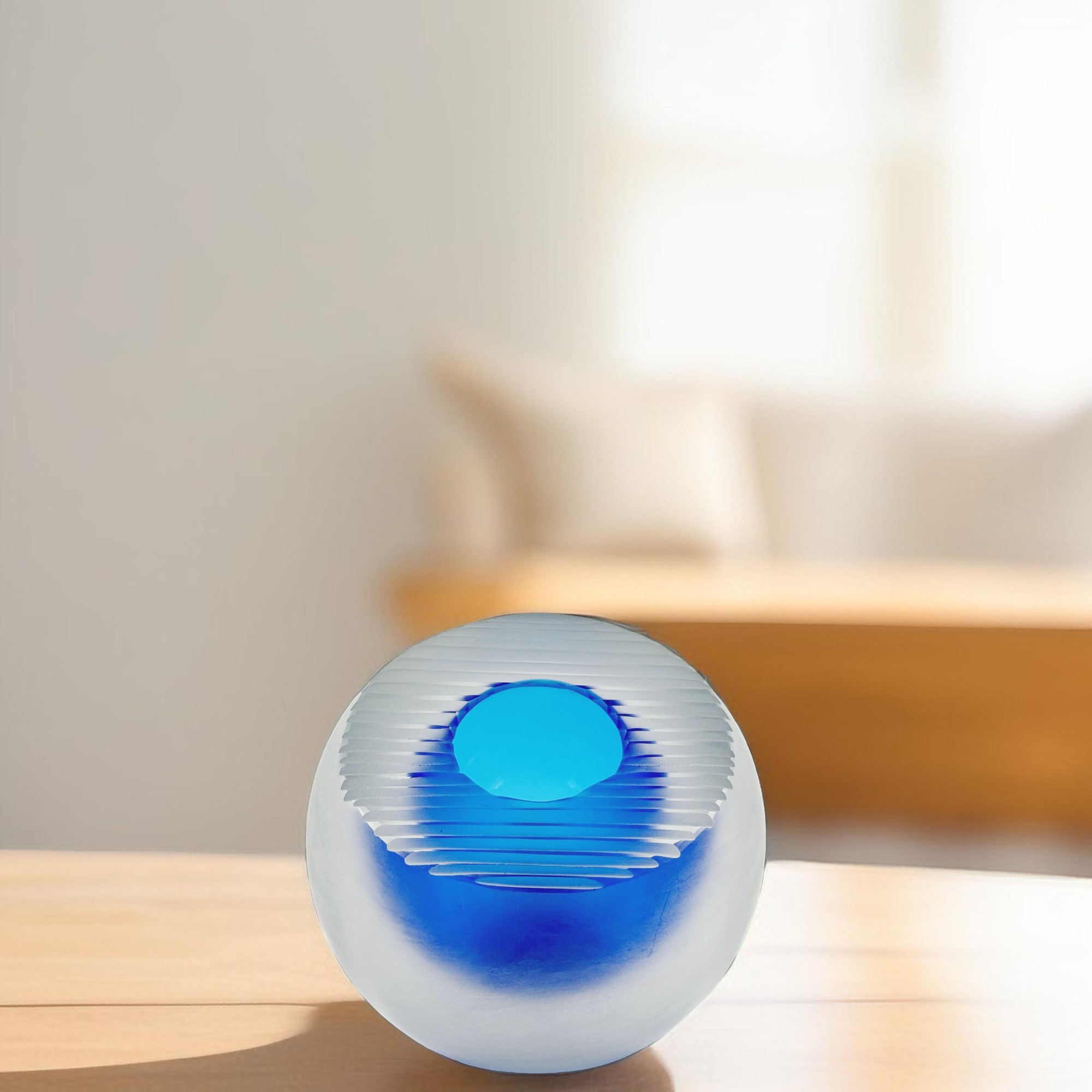 VASO COSMI CRISTAL  AQUA /BRANCO FOSCO