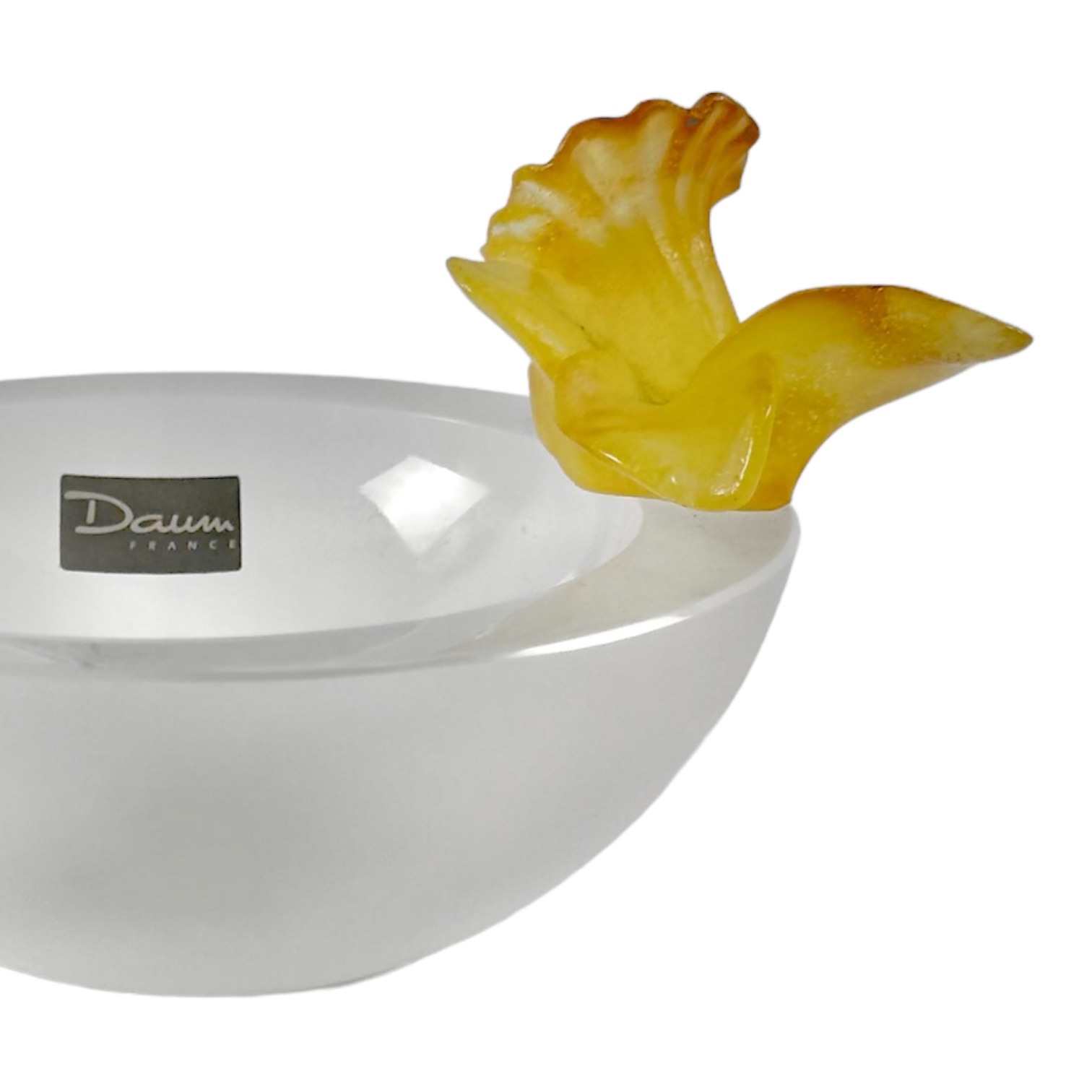 VIDE POCHE COUPELLE JONQUILLES CRISTAL TRANSPARENTE DAUM