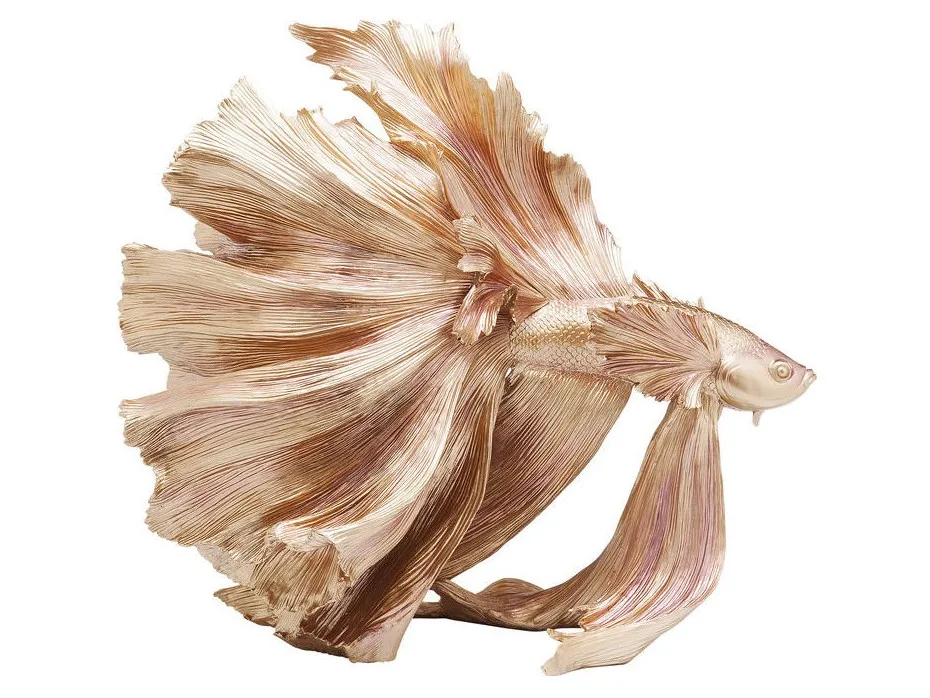 ESCULTURA PEIXE BETTA RESINA DOURADA KARE DESIGN