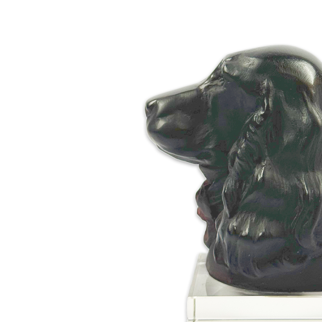 ESCULTURA CACHORRO EDWARD JUNIOR CRISTAL PRETO DAUM