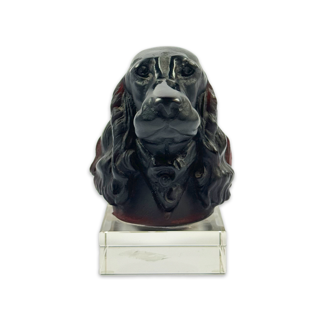 ESCULTURA CACHORRO EDWARD JUNIOR CRISTAL PRETO DAUM