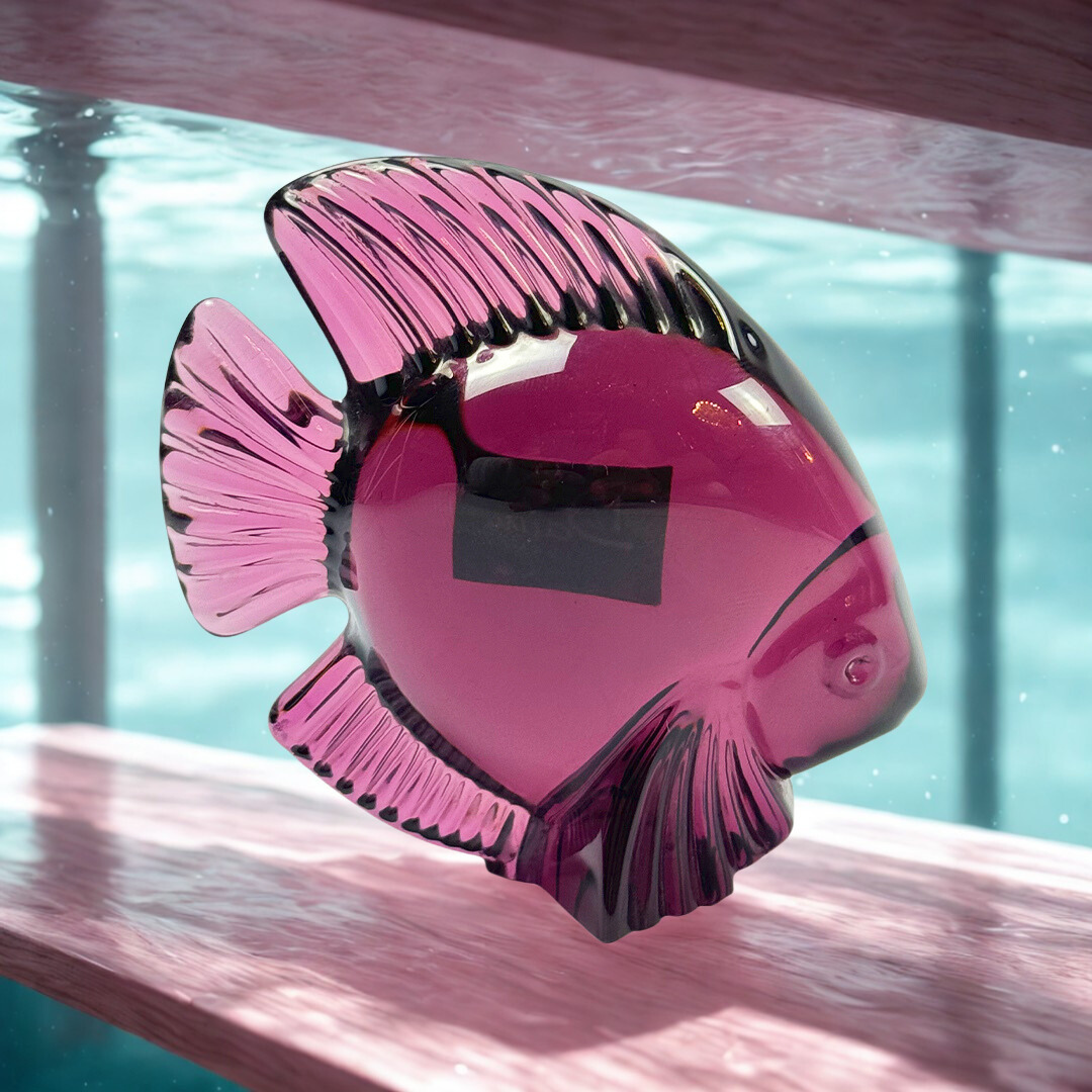 ESCULTURA MINI PEIXE AMETISTA CRISTAL DAUM