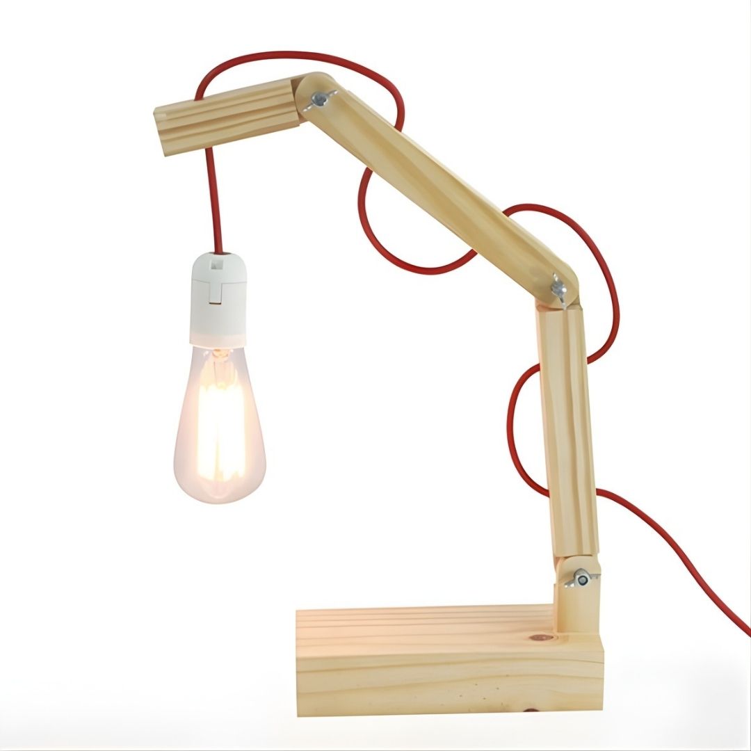 ABAJOUR MADEIRA C/FIO VERMELHO MODALI DESIGN