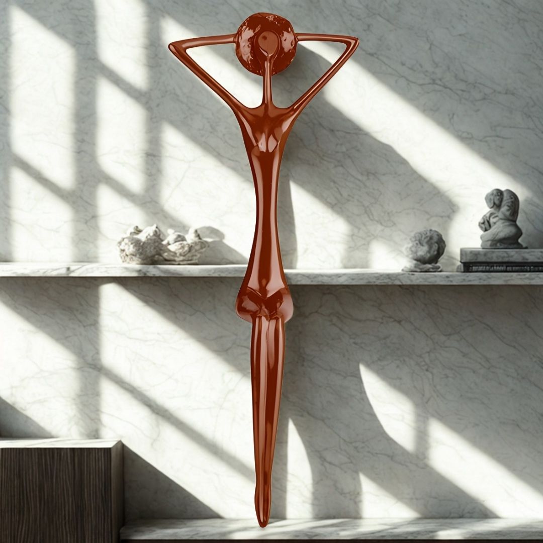 ESCULTURA MULHER CHAPEU SENTADA RESINA BRONZE MODALI DESIGN