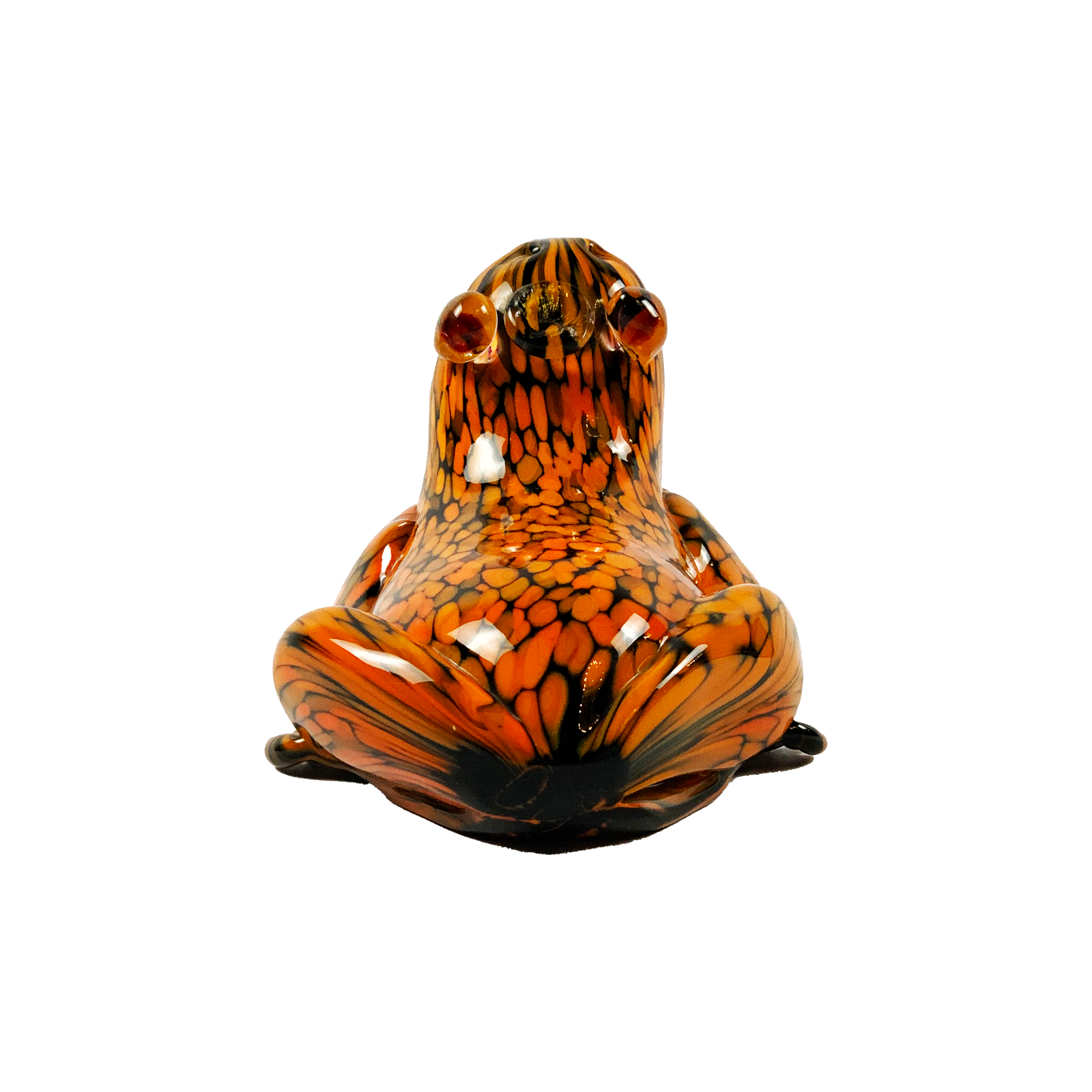 ESCULTURA SAPO PRINCIPE CRISTAL LARANJA S/COROA FORMIA