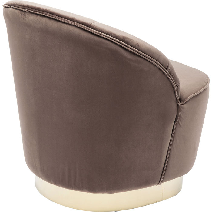POLTRONA S/BRACO TECIDO SUEDE MARROM 