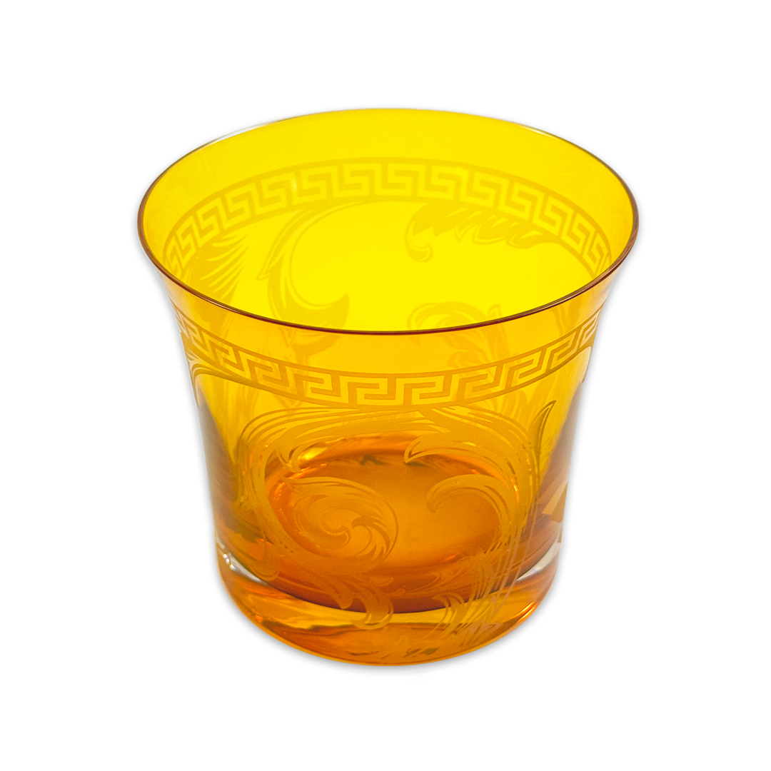 COPO WHISKY VERSACE ARABESQUE CRISTAL AMBAR JOGO 6 PEÇAS