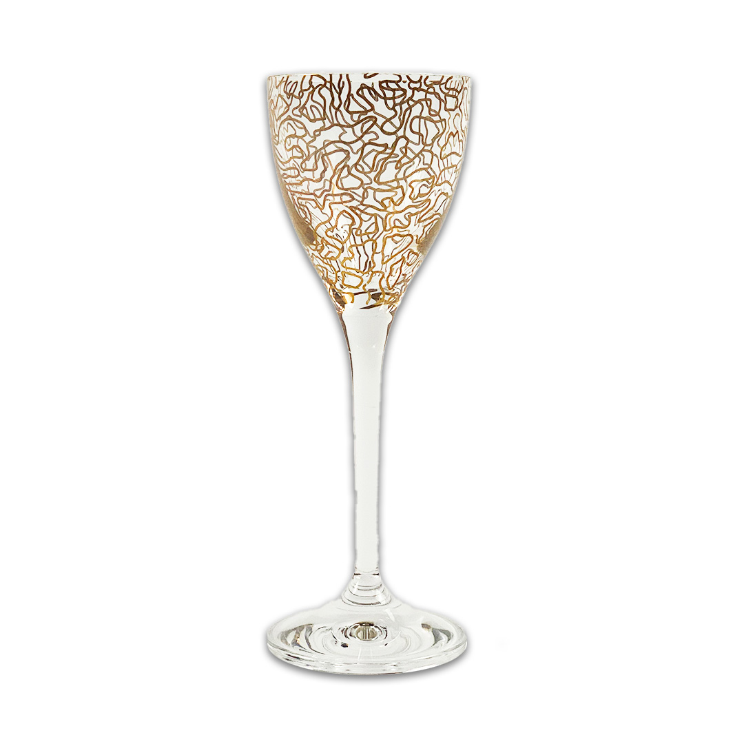 TACA LICOR LABYRINTH CRISTAL/DOURADO A CASA K JOGO 6 PEÇAS