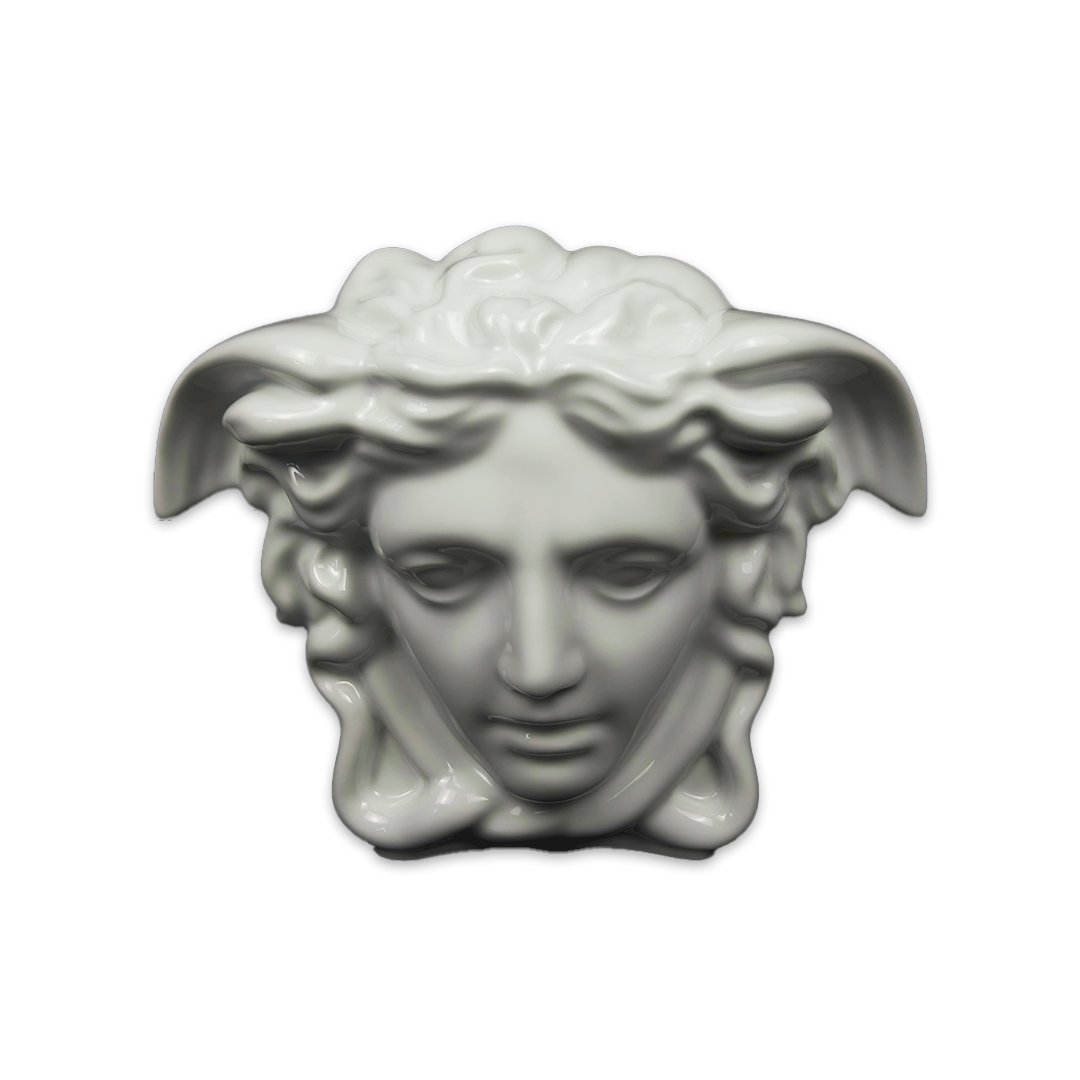 VASO VERSACE CABEÇA  MEDUSA GRANDE PORCELANA BRANCA