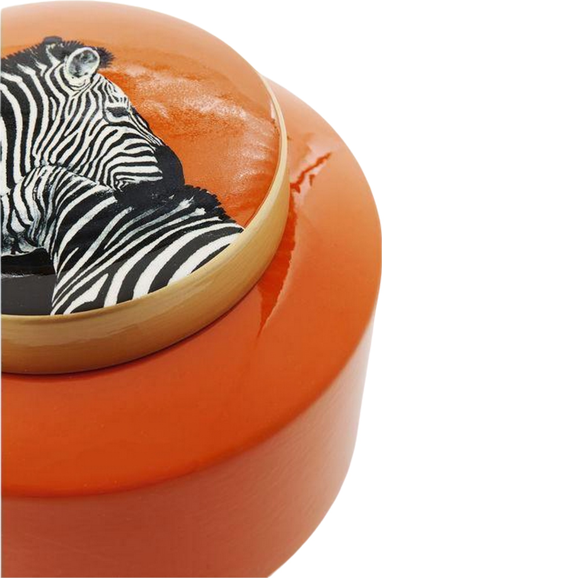 POTICHE ZEBRA LARANJA CERAMICA 