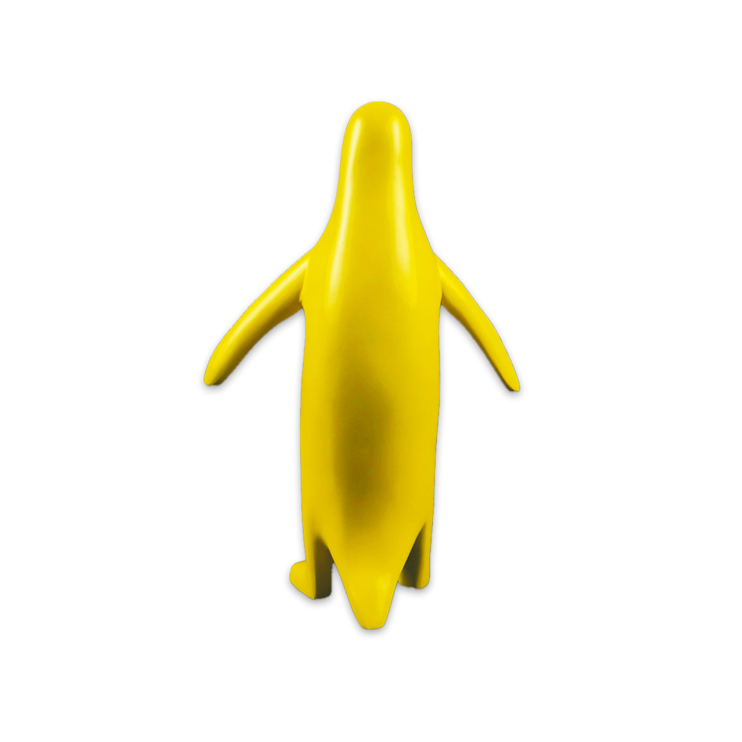 ESCULTURA PINGUIM RESINA AMARELA MODALI DESIGN