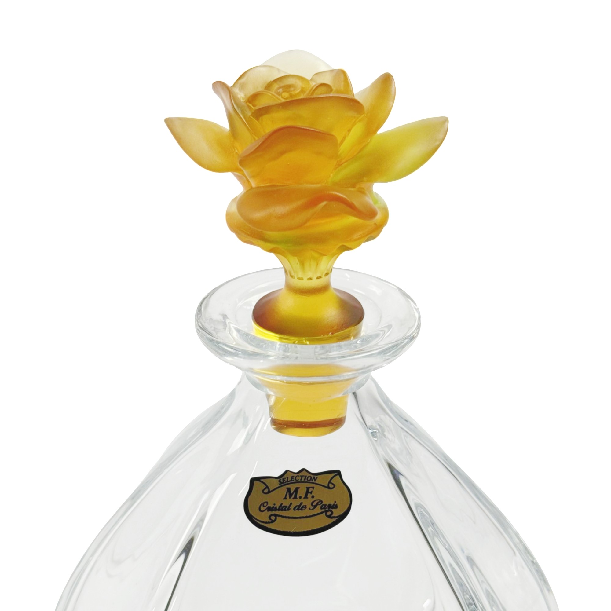 GARRAFA BOUCHON ROSE CRISTAL TRANSPARENTE C/TAMPA AMBAR 