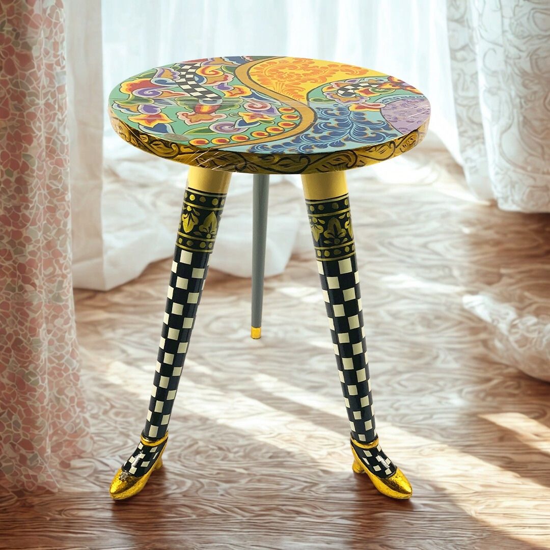 MESA LATERAL REDONDA LOLA  MADEIRA TOMS DRAG