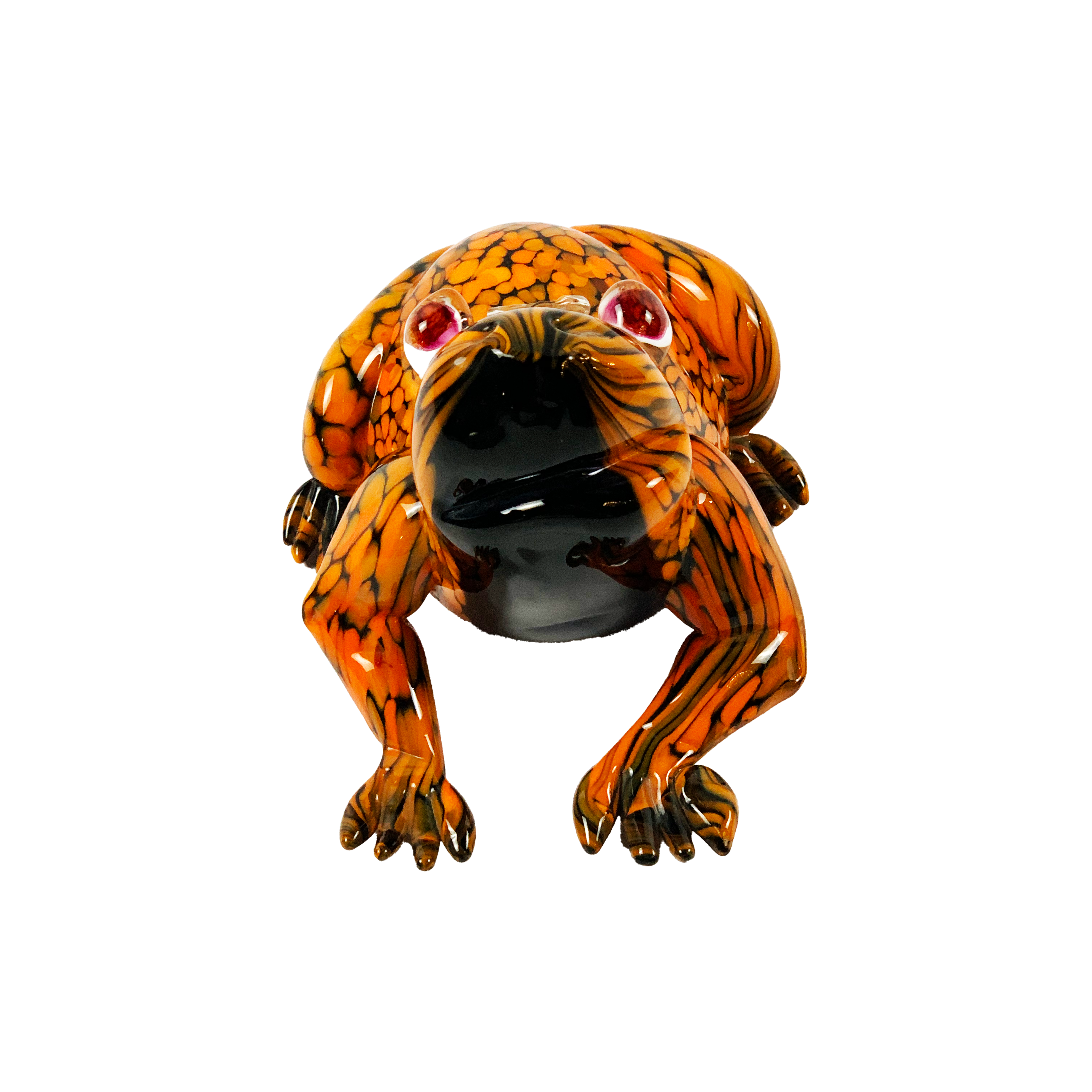ESCULTURA SAPO PRINCIPE CRISTAL LARANJA S/COROA FORMIA