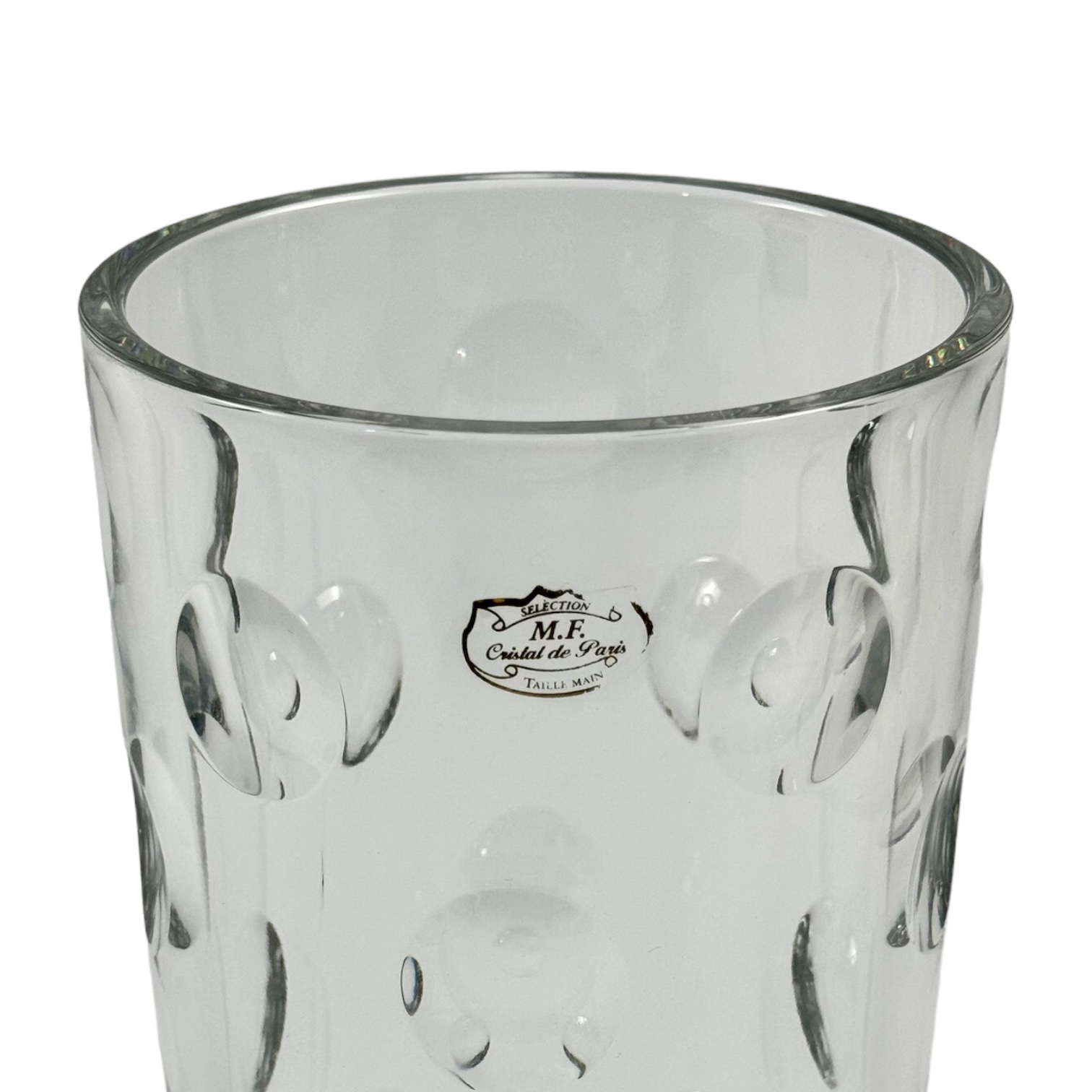 VASO TONNEAU  PASTILLE  CRISTAL TRANSPARENTE 