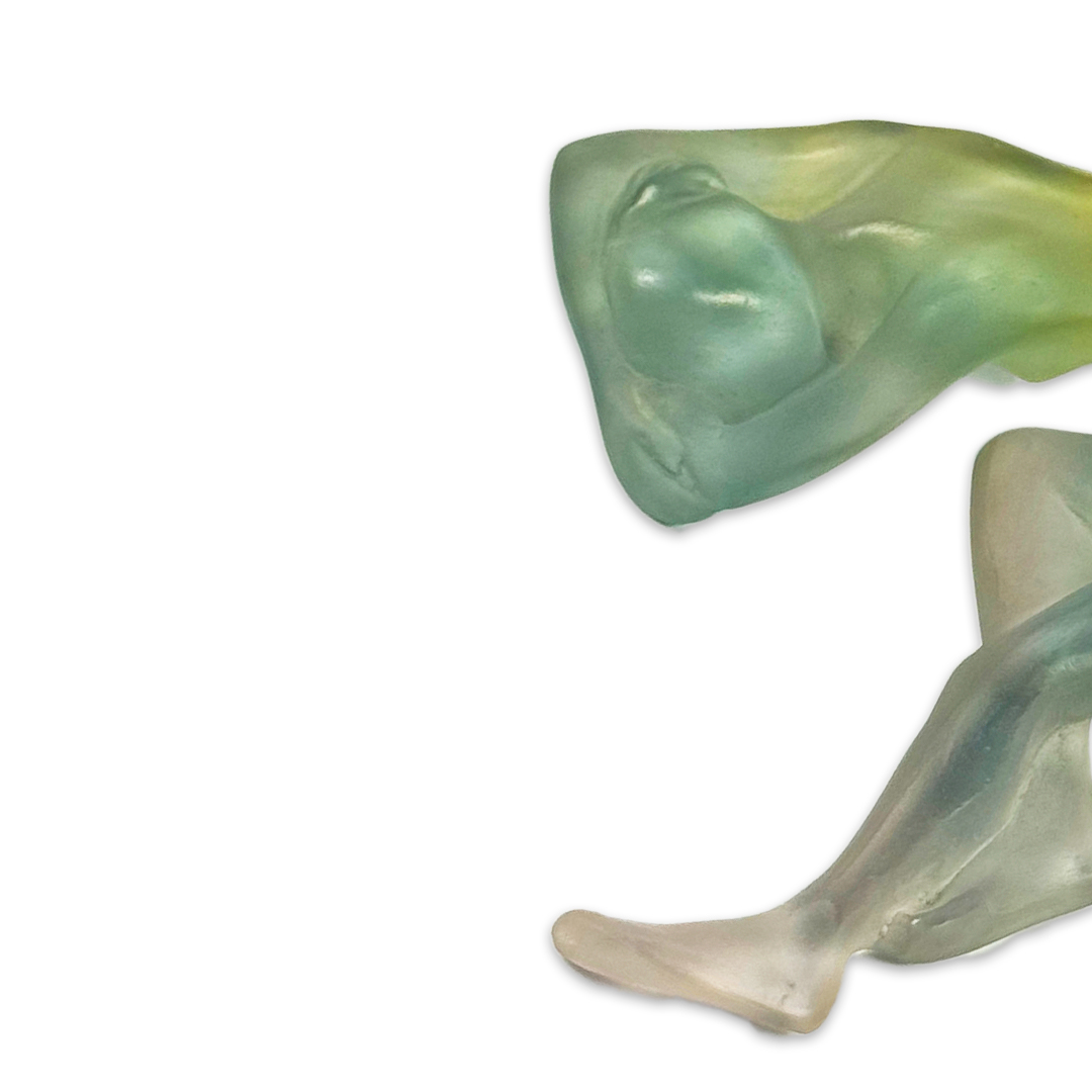 ESCULTURA MORPHEE CRISTAL AMBAR/AZUL DAUM