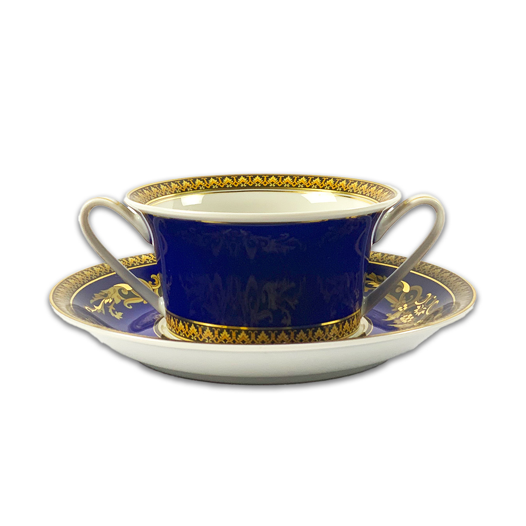 XICARA CONSOME VERSACE MEDUSA AZUL PORCELANA UNITARIO