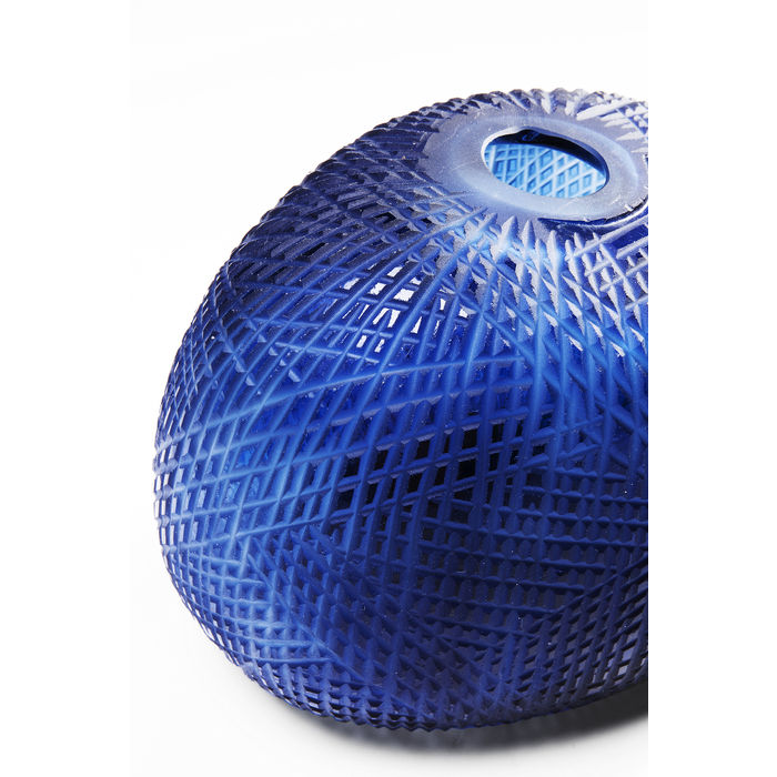 VASO CUT OUT VIDRO AZUL 