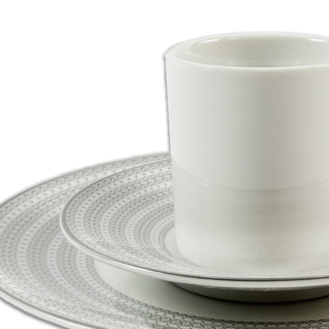 XICARA CAFÉ EXPRESSO + PRATO PLATIN ILUSIONS PORCELANA ROSENTHAL JOGO 8 PEÇAS
