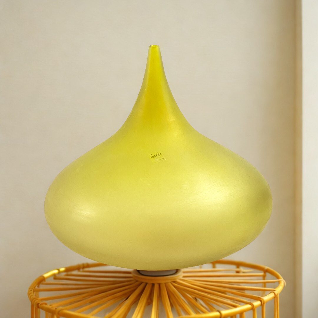 VASO AMPOLLA CRISTAL AMARELO FOSCO FORMIA