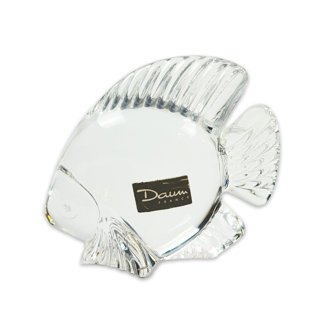 ESCULTURA MINI PEIXE CRISTAL TRANSPARENTE DAUM