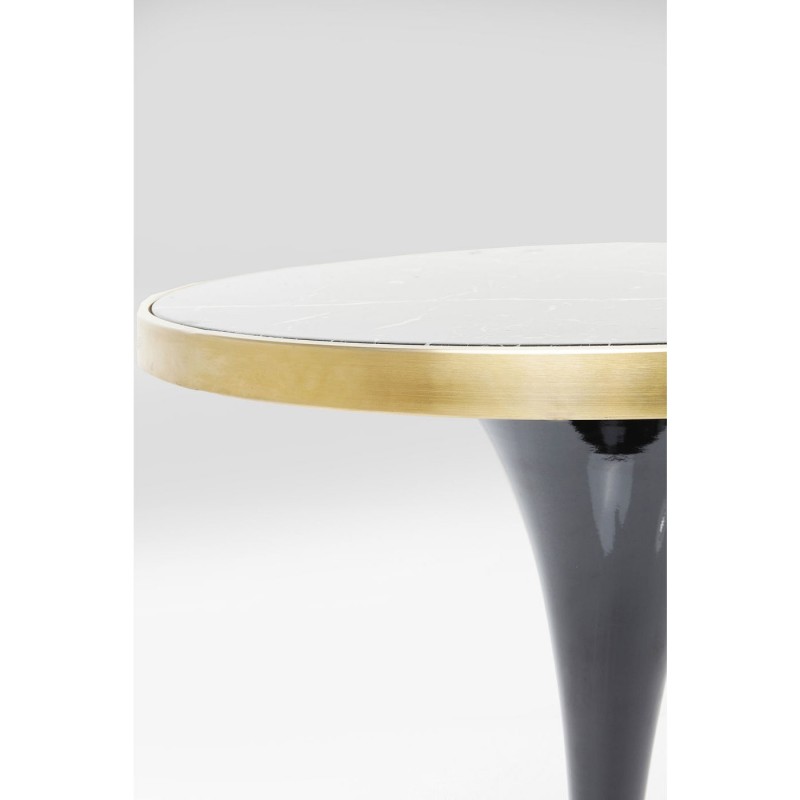 MESA LATERAL SAN REMO BASE PRETA TAMPO MARMORIZADO 