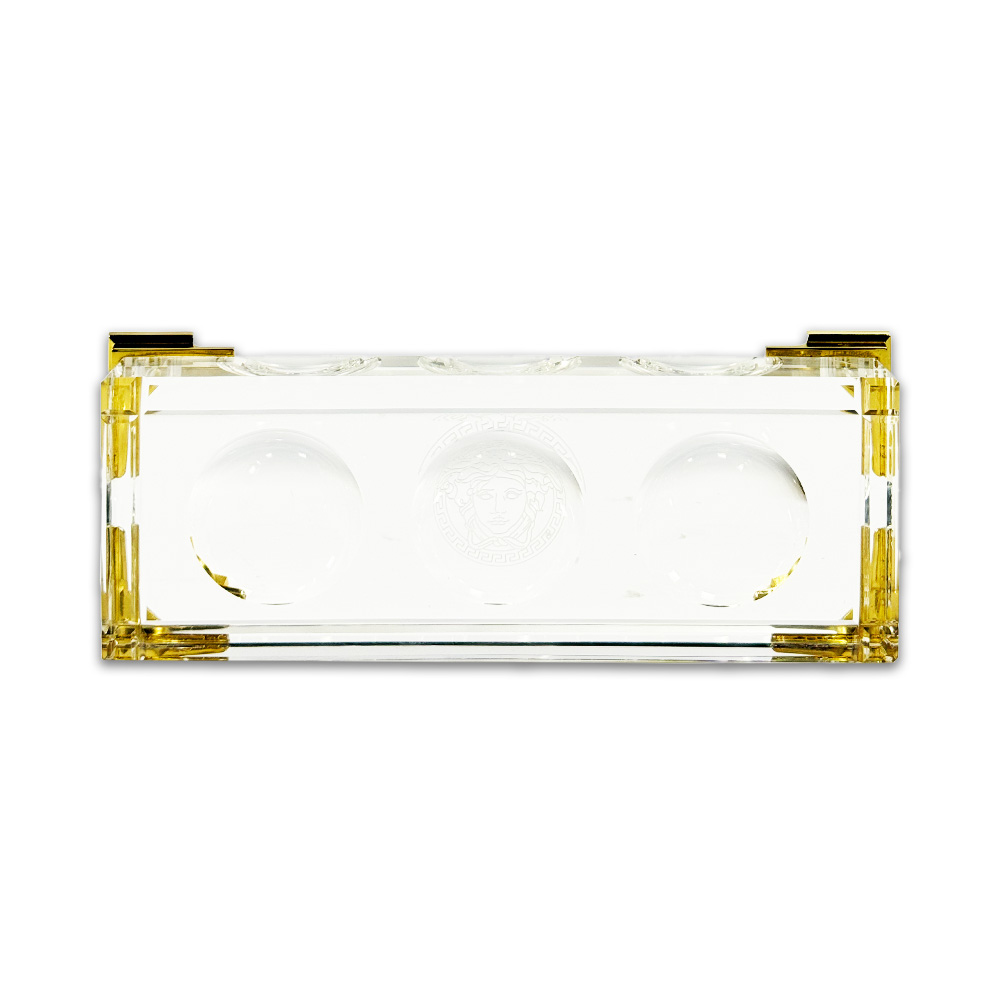 VIDE POCHE RETANGULAR VERSACE EM CRISTAL TRANSPARENTE