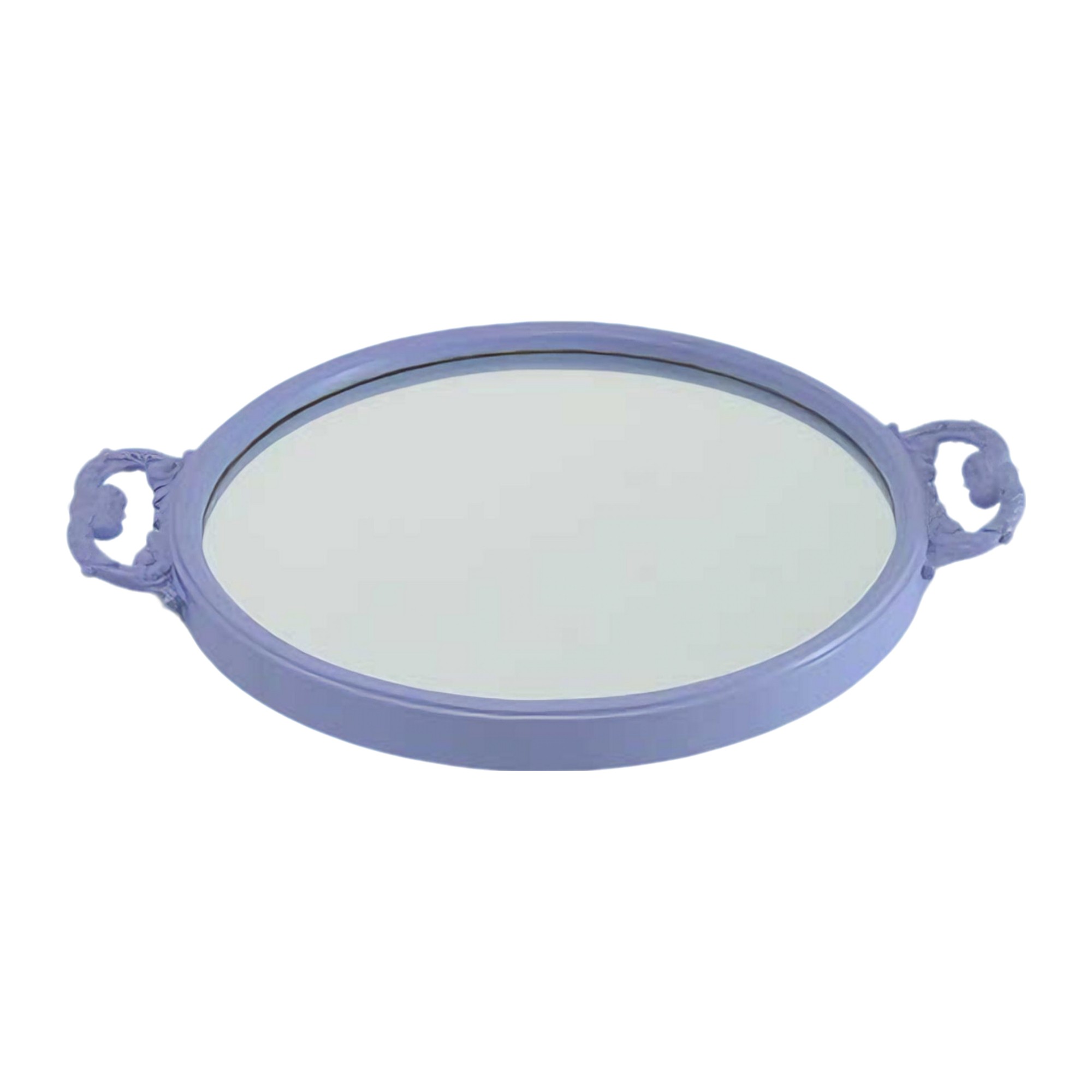 BANDEJA REDONDA ESPELHADA NOEMI RESINA HORTENCIA MODALI DESIGN