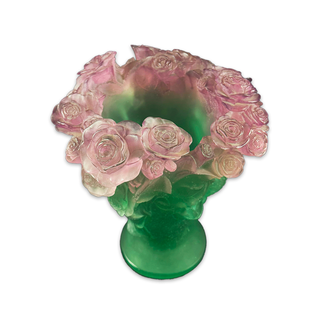 VASO ROSES CRISTAL DAUM