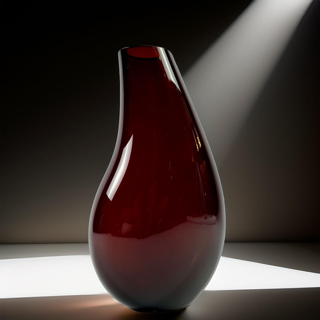 VASO AVENA TALL CRISTAL VERMELHO/AÇO FORMIA