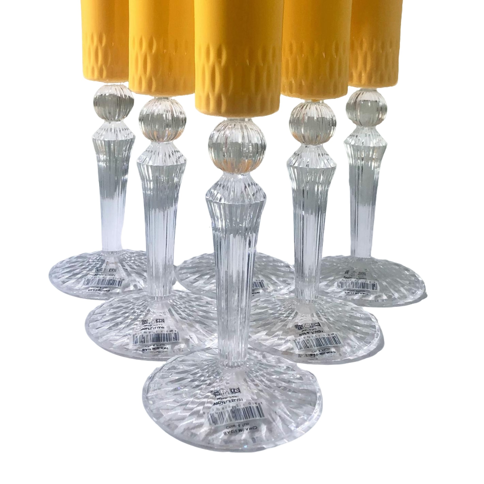 TACA CHAMPAGNE CHIC FLUO ACRILICO AMARELO BACI MILANO JOGO 6 PEÇAS