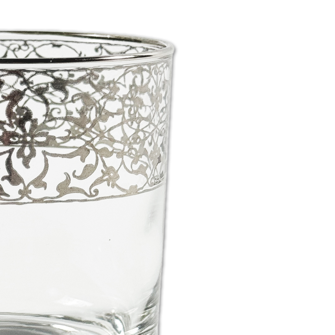 COPO WHISKY VIRGINIA CRISTAL/PRATEADO A CASA K JOGO 6 PEÇAS