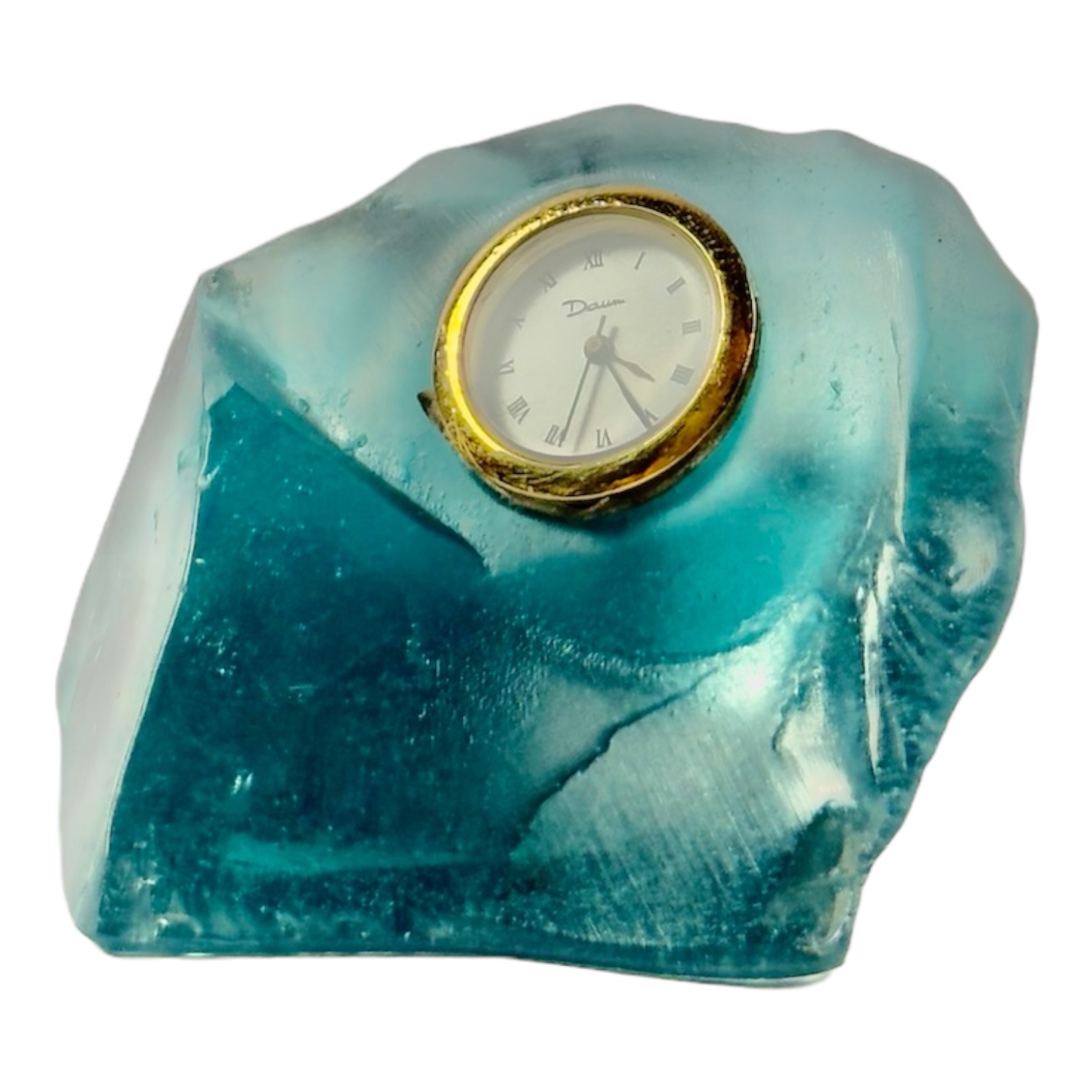 RELOGIO MESA ROCHE CRISTAL VERDE DAUM