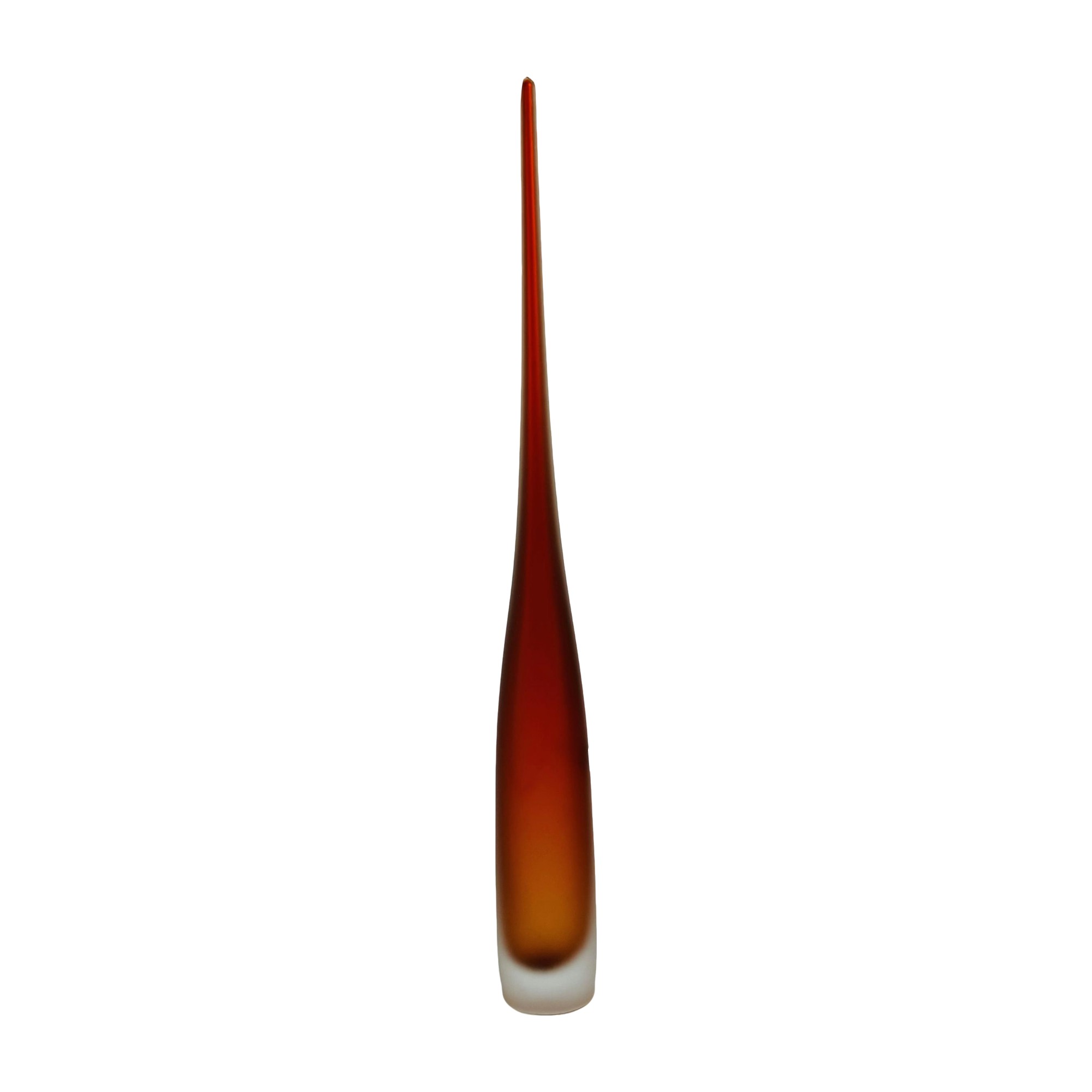 VASO FLUTE CRISTAL VERMELHO/AMBAR FOSCO