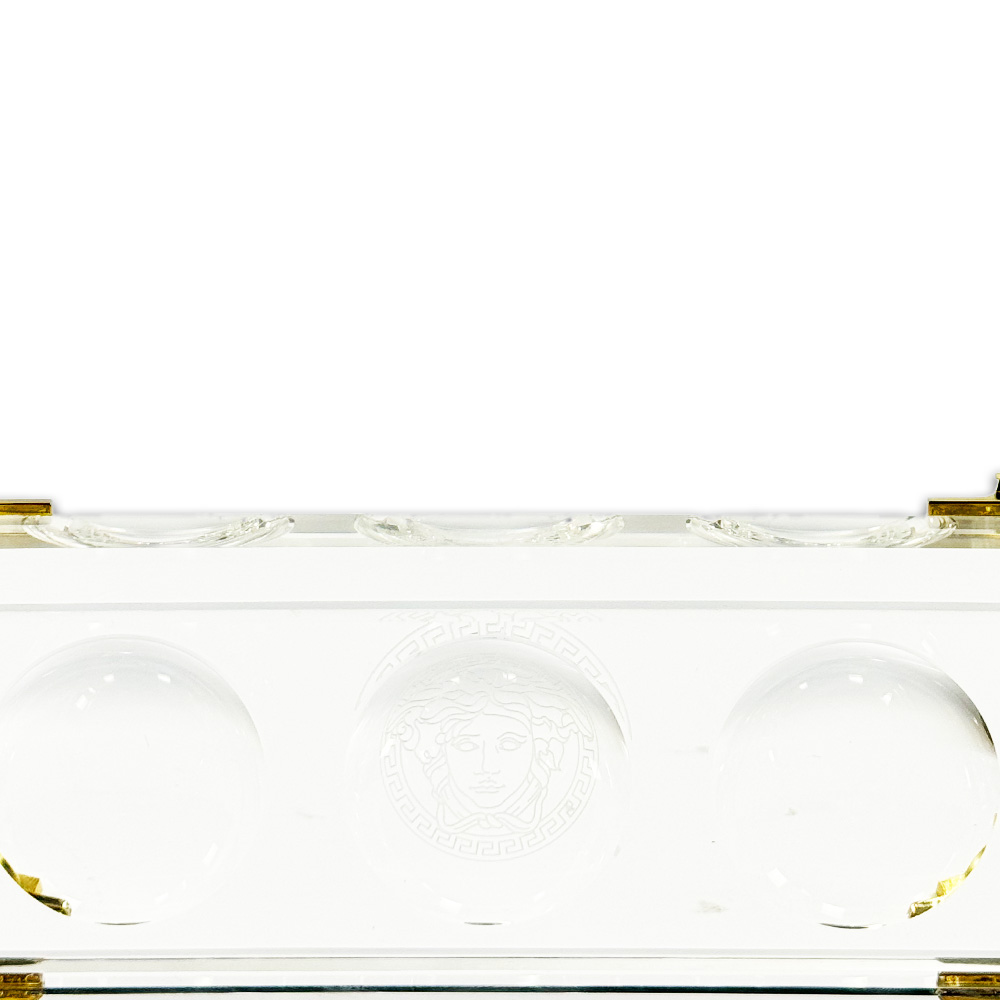 VIDE POCHE RETANGULAR VERSACE EM CRISTAL TRANSPARENTE