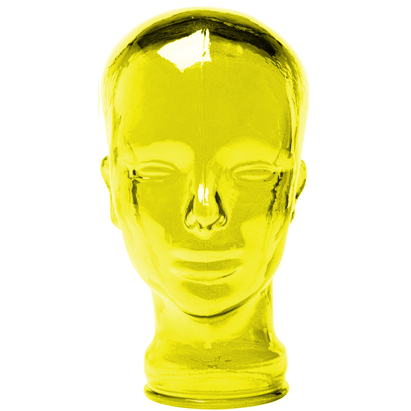 ESCULTURA CABECA VIDRO AMARELO