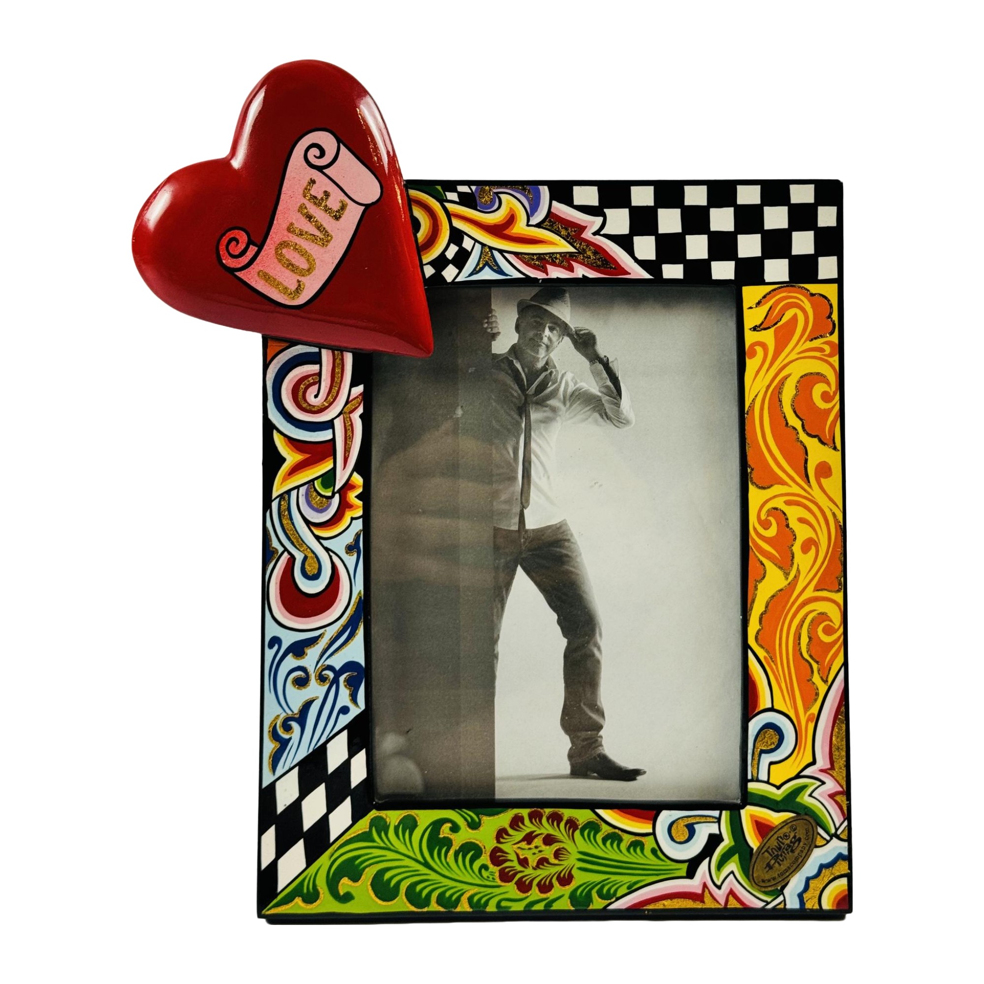 PORTA RETRATO CORAÇÃO FOTO 13X18 MADEIRA TOMS DRAG