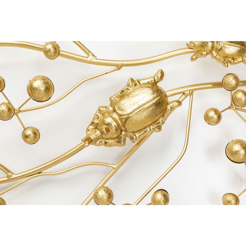 CABIDEIRO BESOUROS NA ARVORE METAL DOURADO 