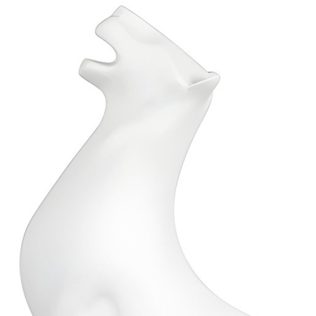 ESCULTURA JAGUAR GRANDE RESINA BRANCO MODALI DESIGN