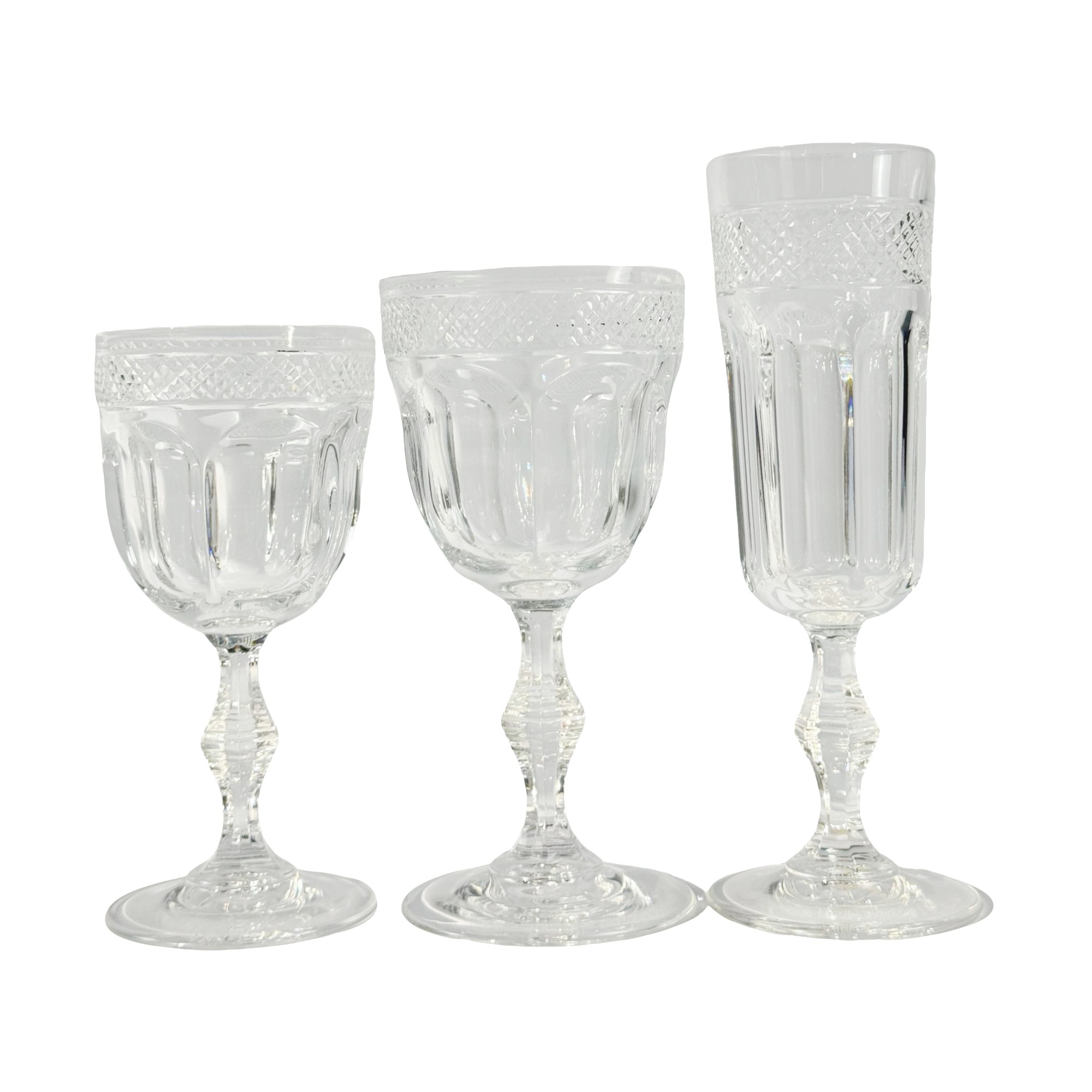 TAÇA MIRELLE JOGO 18 PEÇAS AGUA/VINHO/CHAMP CRISTAL TRANSPARENTE