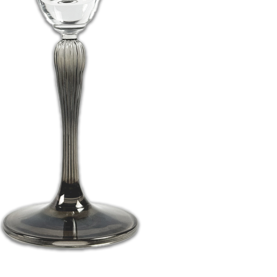 TACA CHAMPAGNE VIRGINIA CRISTAL/PRATEADO A CASA K JOGO 6 PEÇAS