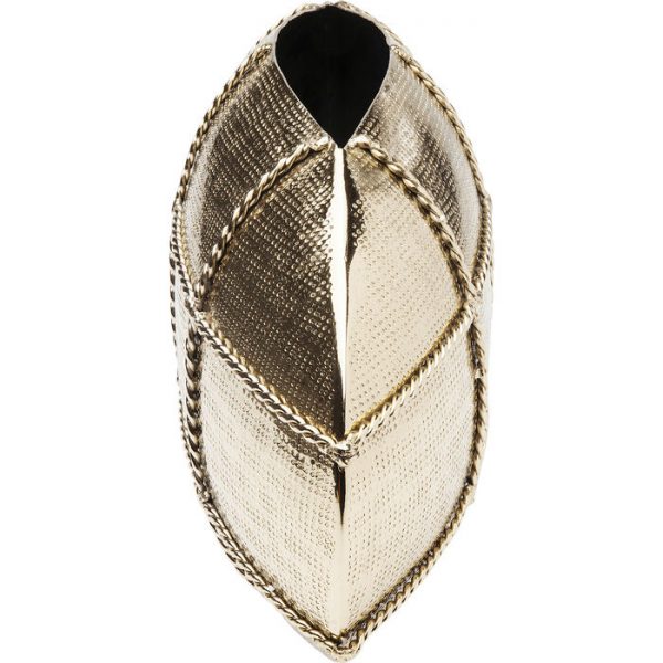 VASO DELUXE OVAL METAL DOURADO 