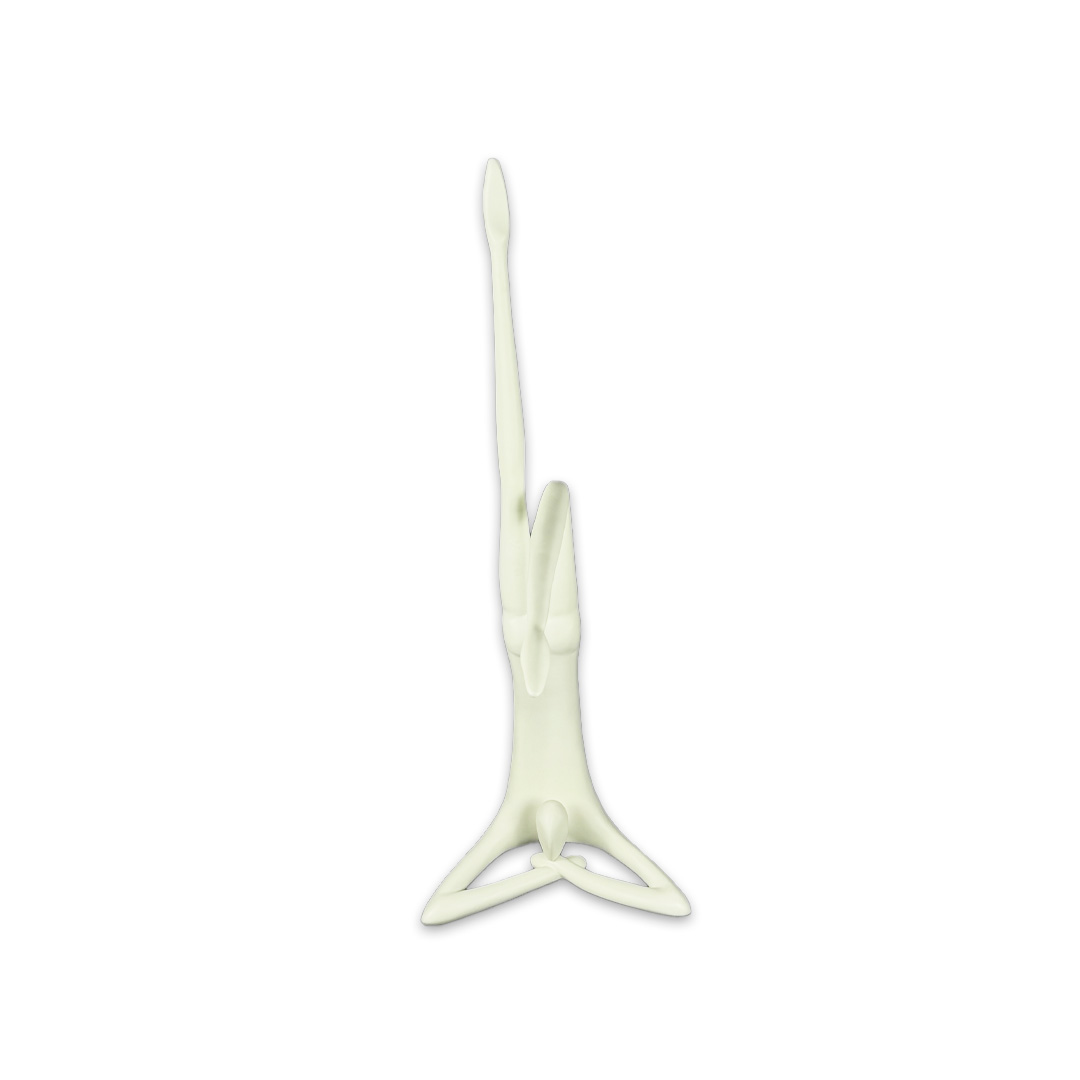 ESCULTURA JADE GRANDE RESINA BRANCA MODALI DESIGN