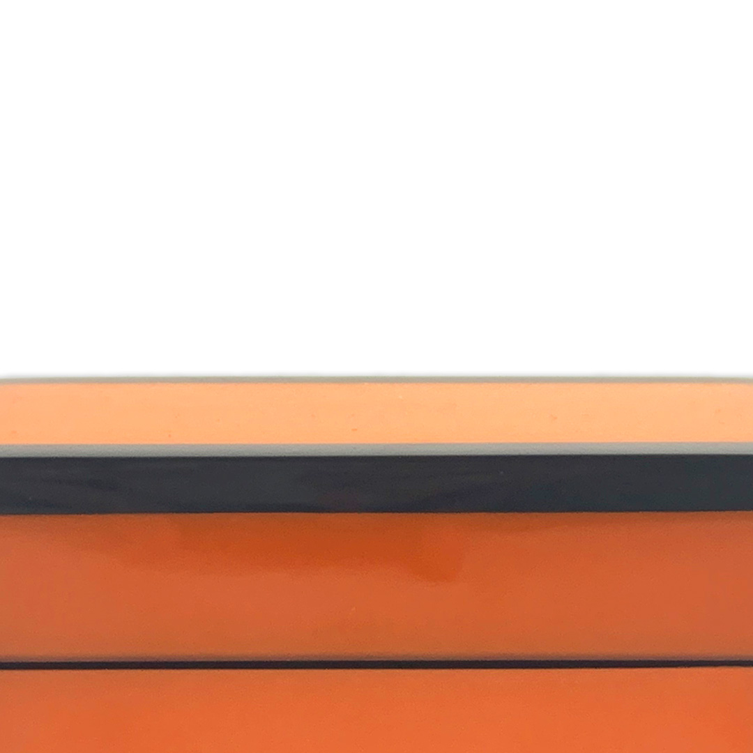 PORTA CARTAO MADEIRA LAQUEADA LARANJA C/ FRIZO PRETO PACIFIC CONNECTIONS