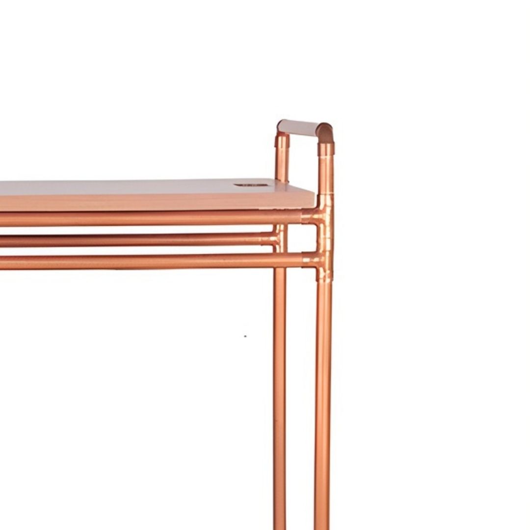 CARRINHO BEBIDAS/CHA  PIPE MADEIRA/COBRE MODALI DESIGN