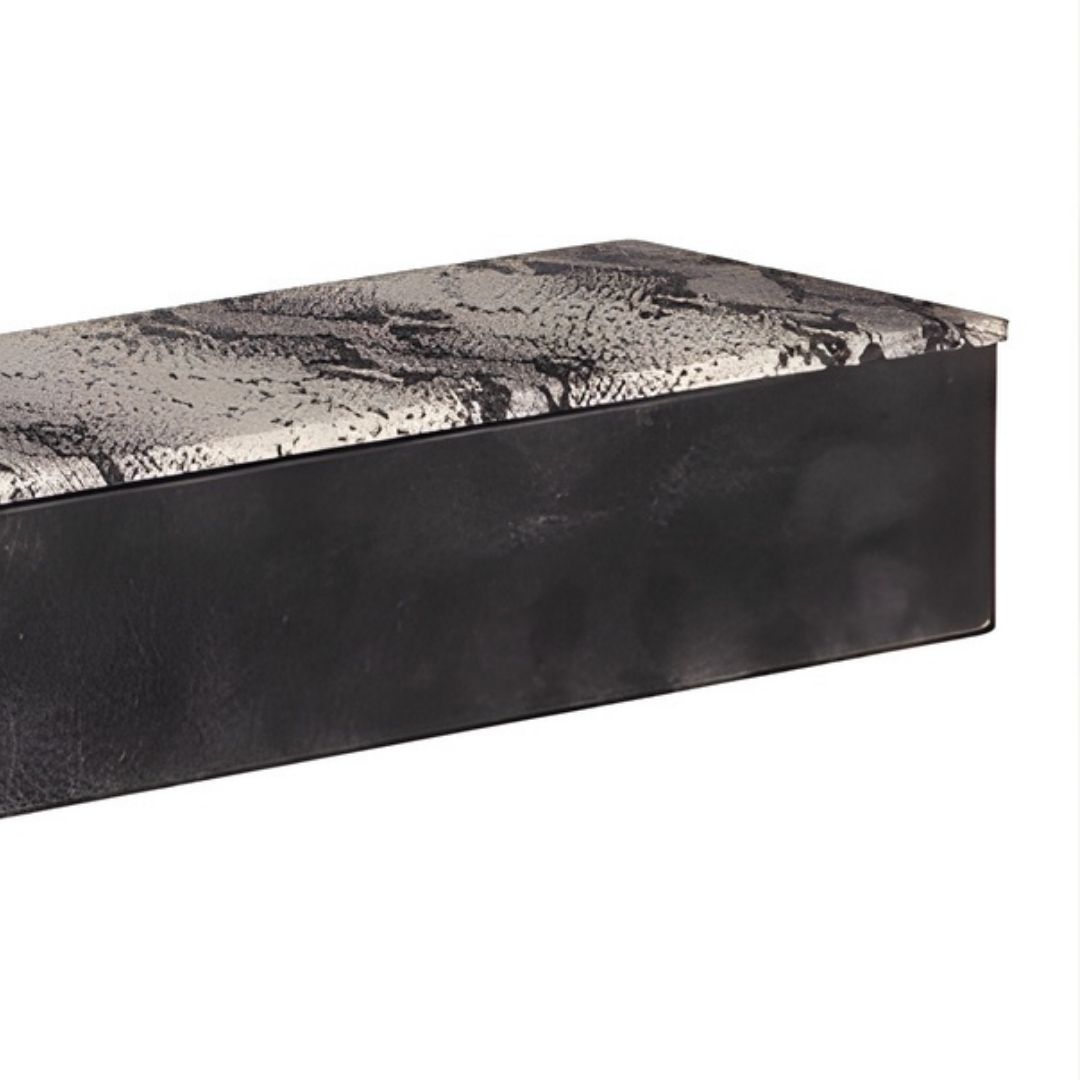 CAIXA RETANGULAR COURO COBRA PRETA MODALI DESIGN