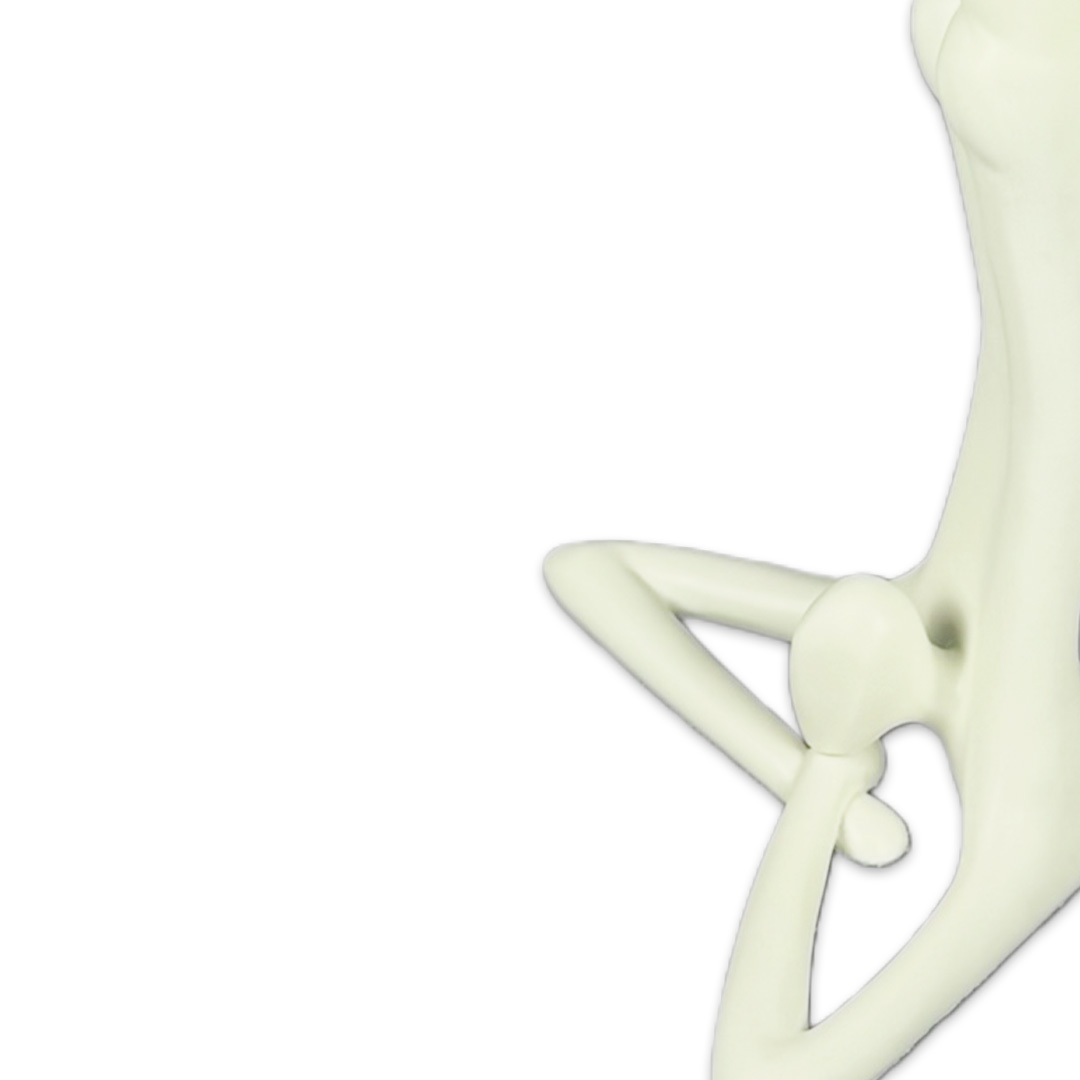 ESCULTURA JADE GRANDE RESINA BRANCA MODALI DESIGN