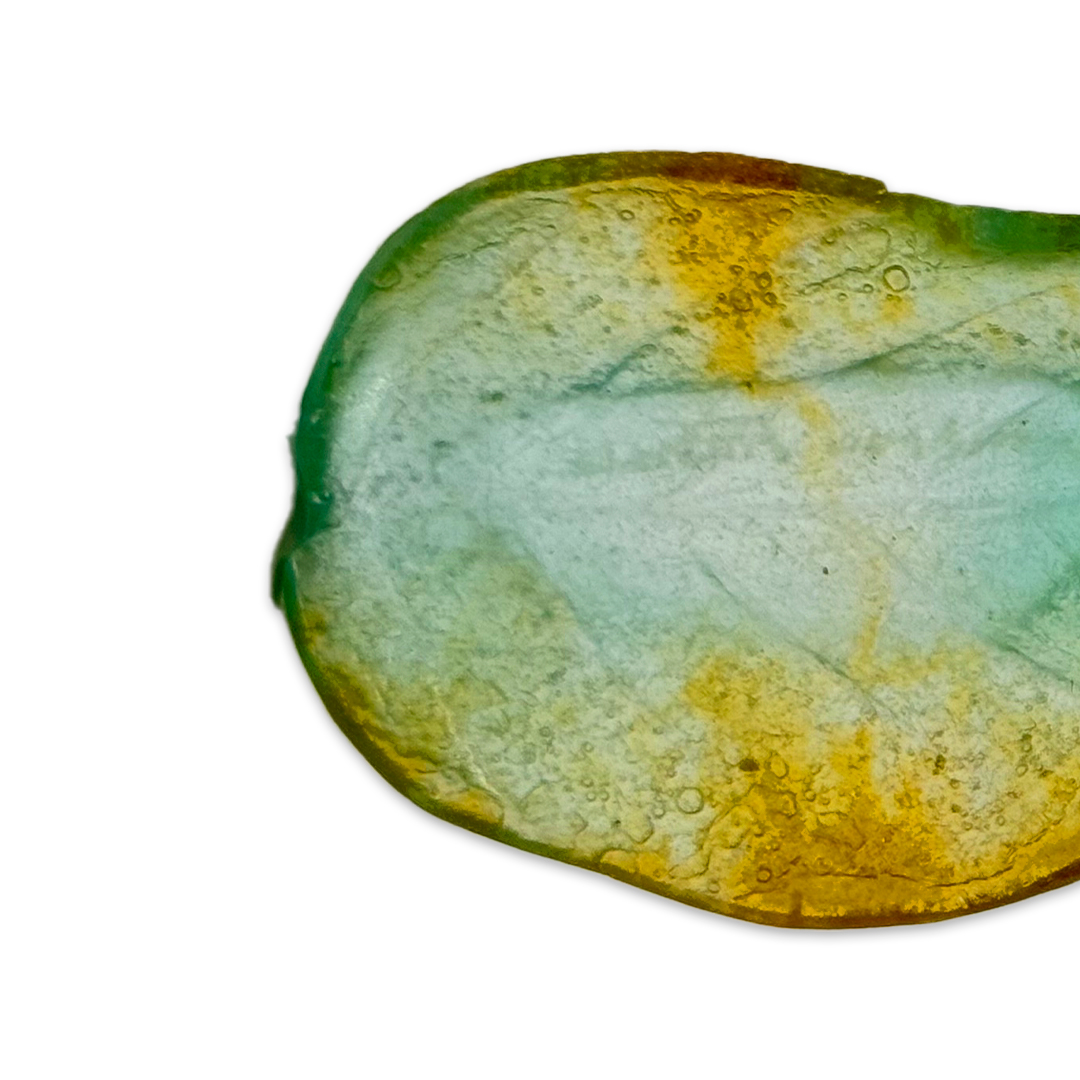 ESCULTURA MINI FOLHA HERBIER VERDE CRISTAL DAUM